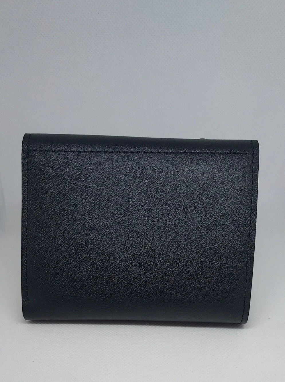 Wallet Faux Leather With Heart Snap Closure Black NWT